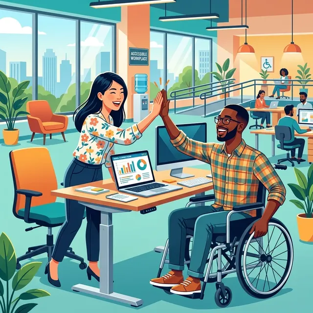 Illustratie over werken met een beperking
